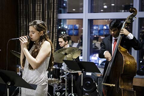 Music group performs at an event